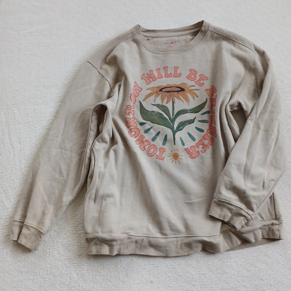 NATURAL LIFE Tops - natural life ♡ tomorrow will be better pocket crew sweatshirt boho flower